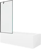 Wanny - Mexen Vega wanna prostokątna 180 x 80 cm z obudową i parawanem 1-skrzydłowym 80 cm, czarny wzór - 550118080X9508007070 - miniaturka - grafika 1