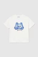 Koszulki dla chłopców - Mayoral t-shirt bawełniany niemowlęcy kolor biały z nadrukiem - miniaturka - grafika 1