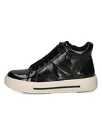 Trampki damskie - Caprice Skórzane sneakersy w kolorze czarnym - miniaturka - grafika 1