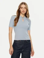 Swetry damskie - Guess Sweter W5RR10 Z2Y72 Błękitny Regular Fit - miniaturka - grafika 1