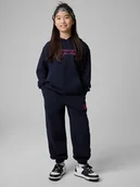 Spodnie i spodenki dla dziewczynek - 4F Spodnie dresowe joggery dziewczęce - granatowe 158/164 (12-14 lat) - miniaturka - grafika 1