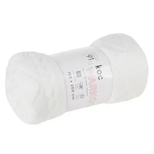 Koc 150 x 200 Design Mikrofibra Warkocz Biały - Koce - miniaturka - grafika 6