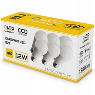 Żarówki LED - Zestaw 6x Żarówka Led E27 12W 1380lm Kula Premium CCD Niemrugająca - miniaturka - grafika 1