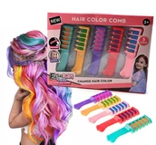 Prace ręczne dla dzieci - KREDA DO WŁOSÓW GRZEBIEŃ ZMYWALNY ZESTAW DO FARBOWANIA MALOWANIA 5 KOLORÓW - miniaturka - grafika 1
