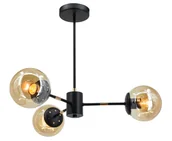 Lampy sufitowe - Czarna lampa sufitowa do sypialni i salonu 8044/3 BL TR z serii GAJA - miniaturka - grafika 1