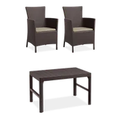 Meble ogrodowe - Meble na balkon IOWA/LYON 2+1 Brown - miniaturka - grafika 1