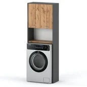 Szafki łazienkowe - Szafka Łazienkowa Nad Pralkę HUGO Szary Dąb Wotan - miniaturka - grafika 1