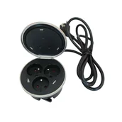 Przedłużacze i rozgałęźniki - Wasserman LEXMAN wpuszczane 3 x 2P 2 x USB 2 m czarne LEXMAN - miniaturka - grafika 1