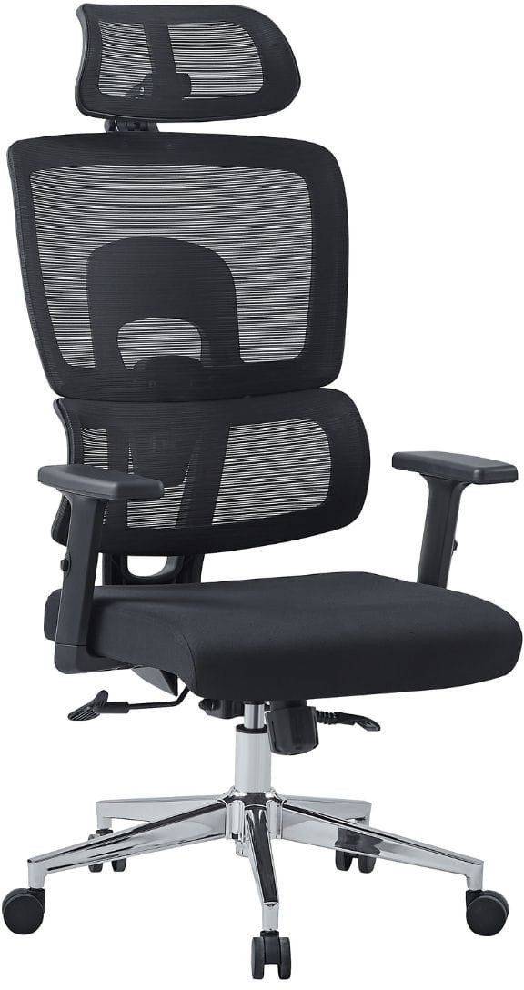 Fotel biurowy ergonomiczny z blokad bujania czarny obrotowy EP - Breeze Plus 90