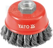 Materiały ścierne - Yato Szczotka czołowa z gwintem, drut splatany YT-4767 - miniaturka - grafika 1