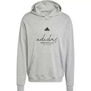 adidas Męska bluza z kapturem BRAND LOVE FRENCH TERRY HOODIE, L, Średni szary wrzos, L - Bluzy męskie - miniaturka - grafika 1