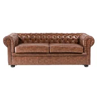 Meblościanki - Sofa kanapa skórzana braz Old Style klasyka dom biuro CHESTERFIELD - miniaturka - grafika 1