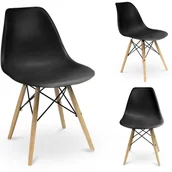 Krzesła - Jumi, Krzesło skandynawskie, Kuchenne, Czarne - miniaturka - grafika 1