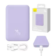Powerbanki - Powerbank magnetyczny Baseus Magnetic Mini 10000mAh, USB-C 20W MagSafe (fioletowy) - miniaturka - grafika 1