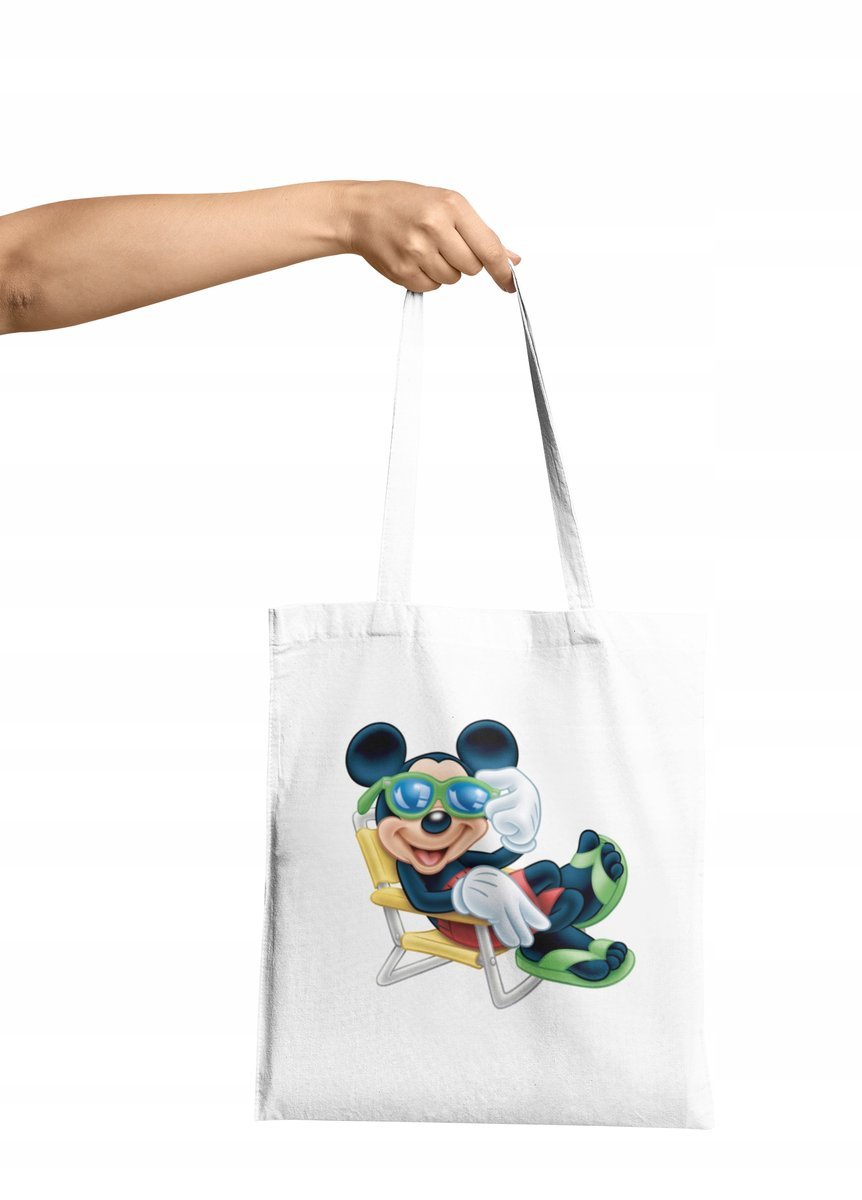 TORBA SHOPPER MATERIAŁOWA NA RAMIĘ MYSZKA MIKI DUŻY WYBÓR 4 KOLORY