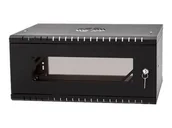 Szafy rack - NETRACK Hanging cabinet ECO-Line Rack 19inch 4U / 350mm - black glass door - miniaturka - grafika 1