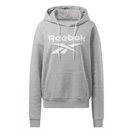 Bluzy damskie - Reebok Damska bluza z kapturem z dużym logo, średni szary wrzosowy, L, Średni szary wrzos, L - miniaturka - grafika 1