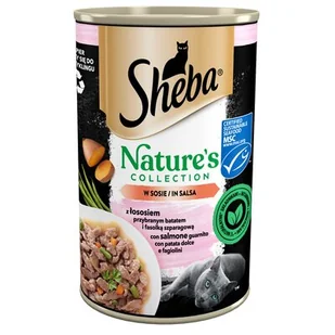 SHEBA puszka 400 g Nature's Collection – mokra pełnoporcjowa karma dla dorosłych kotów, z łososiem przybranym batatem i fasolką szparagową, w sosie - Mokra karma dla kotów - miniaturka - grafika 1