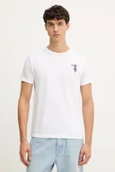 Koszulki męskie - Trussardi t-shirt bawełniany męski kolor biały z aplikacją G0278200050N - miniaturka - grafika 1