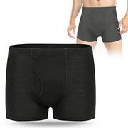 Spodenki męskie - Carer Męskie spodnie na nietrzymanie moczu, bokserki na nietrzymanie moczu z chłonną podkładką, 300 ml, objętość moczu, bawełna, zmywalne, wielokrotnego użytku, profesjonalne, szczelne, czarne, - miniaturka - grafika 1