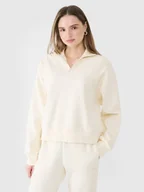 Bluzy damskie - 4F Bluza dresowa nierozpinana bez kaptura damsk 4FWSS25TSWSF1545-11S Biały Roz. XL - miniaturka - grafika 1