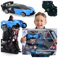 Zabawki zdalnie sterowane - Auto Transformer Zdalnie Sterowane Robot Samochód 2w1 Na Pilot Akumulator - miniaturka - grafika 1
