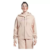 Bluzy damskie - Reebok Damska bluza z grafiką wektorową, zapinana na zamek błyskawiczny, miękka ecru, XS, Miękki ecru, XS - miniaturka - grafika 1