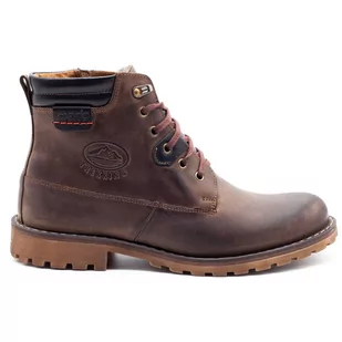 Buty zimowe skórzane 754 ciemny brąz - Buty Olivier - Buty zimowe męskie - miniaturka - grafika 1