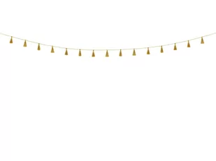 Party Deco Girlanda z frędzlami złota - 190 cm - 1 szt. FTG1-019ME - Dekoracje sali - miniaturka - grafika 1
