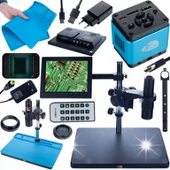 Mikroskopy i lupy - MIKROSKOP CYFROWY KAMERA UHD DUŻA SILIKONOWA MATA UCHWYT WYŚWIETLACZ 8” - miniaturka - grafika 1