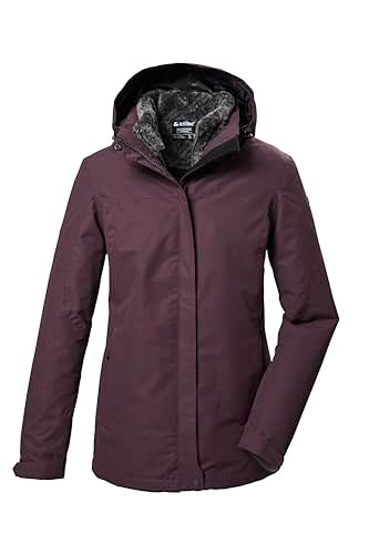 killtec Damska kurtka funkcyjna 3 w 1, kurtka outdoorowa z odpinanym kapturem i odpinaną kurtką polarową KOW 303 WMN JCKT, śliwkowa, 44, 41820-000