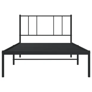 Metalowa rama łóżka z wezgłowiem, czarna, 100x190 cm Lumarko! - Łóżka - miniaturka - grafika 7