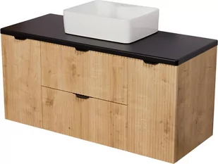 Szafka łazienkowa z białą umywalką wisząca dąb naturalny 120 cm Brendo Gante - Szafki łazienkowe - miniaturka - grafika 1