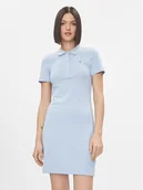 Sukienki - Tommy Hilfiger Sukienka codzienna 1985 WW0WW37853 Błękitny Slim Fit - miniaturka - grafika 1