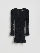 Sukienki - Reserved - Koronkowa sukienka mini - czarny - miniaturka - grafika 1