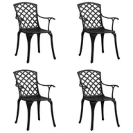 Fotele i krzesła ogrodowe - VidaXL Lumarko Krzesła ogrodowe 4 szt., odlewane aluminium, czarne! 315573 VidaXL - miniaturka - grafika 1