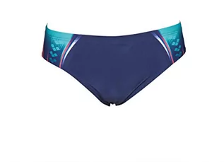 Kąpielówki męskie - arena Męskie spodenki kąpielowe Slip One Placed Print (ochrona przed promieniowaniem UV, ściągacz do intensywnego pływania, odporne na chlor) niebieski Navy-fluo Red (704) 6 - grafika 1