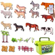 Zabawy w naśladowanie dorosłych - FARMA DLA DZIECI ZWIERZĘTA ZAGRODA DRZEWA FIGURKI - PREZENT DLA CHŁOPCA WNUKA SYNA + EBOOK-2 - miniaturka - grafika 1
