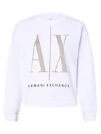 Bluzy damskie - Armani Exchange - Damska bluza nierozpinana, biały - miniaturka - grafika 1