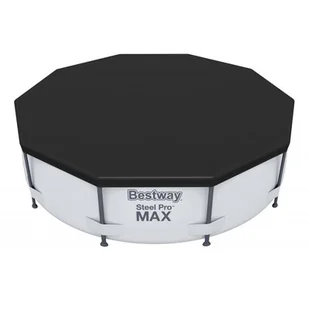 Bestway 58036 flowclear PVC plandeka do przykrywania- 305 cm Steel Pro Max puli  305 cm , szary - Akcesoria do basenów - miniaturka - grafika 1