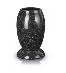 Wazon Ceramiczny Nagrobny Cmentarz 22Cm Czarny - Wazony i flakony - miniaturka - grafika 1
