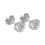Kolczyki - Kolczyki Srebro 925 Kółeczka Cyrkonie Sztyfty - miniaturka - grafika 1