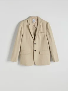 Reserved - Lniana marynarka slim fit - beżowy - Kurtki męskie - miniaturka - grafika 1