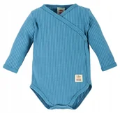 Body dla niemowląt - Body niemowlęce koperta bawełna prążek Makoma Harmony Natural Jeans 56 cm - miniaturka - grafika 1