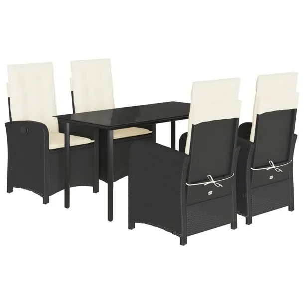 Zestaw Mebli Ogrodowych z Rattanu PE, Stół 140x70x74 cm, Krzesła 57x58.5