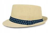 Czapki męskie - Letni kapelusz męski ecru TRILBY 60 Pako Jeans - miniaturka - grafika 1