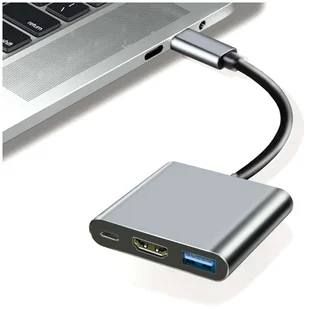 Adapter przejściówka HUB 3w1 USB-C na HDMI USB-A USB-C 4K 60Hz Alogy szary - Kable - miniaturka - grafika 15