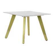 Ławy i stoliki kawowe - Emaga Stolik DKD Home Decor Ceramika Złoty Metal Biały Nowoczesny (60 x 60 x 48 cm) - miniaturka - grafika 1