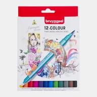 Przybory szkolne - Cienkopisy/brush peny 2w1, Bruynzeel, 12 sztuk - miniaturka - grafika 1