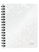 Notesy i bloczki - Leitz Notatnik WOW PP A5 płócienny 80 kartek z dziurką biały w linię - miniaturka - grafika 1